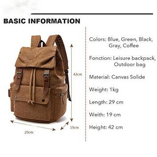 Only-bags.store Canvas Vintage Laptop-Rucksack, Rucksack für Wandern, Reisen, geräumige Tasche  