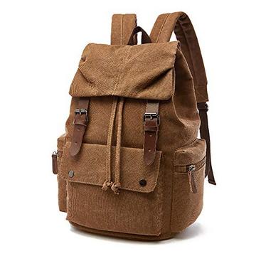 Canvas Vintage Laptop-Rucksack, Rucksack für Wandern, Reisen, geräumige Tasche