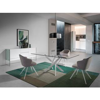 ANGEL CERDA Esstisch Rechteckig gehärtetes Glas auser Stahl  