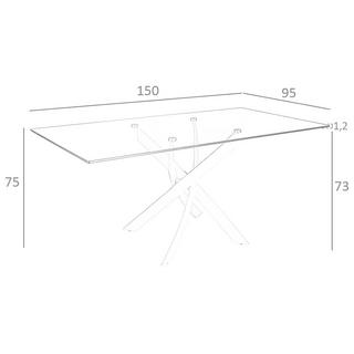 ANGEL CERDA Rechteckiger Esstisch aus Glas  