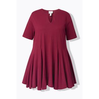 Ulla Popken T-Shirt Taglio Svasato Scollo a Tunica Mezze Maniche  