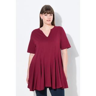 Ulla Popken T-Shirt Taglio Svasato Scollo a Tunica Mezze Maniche  