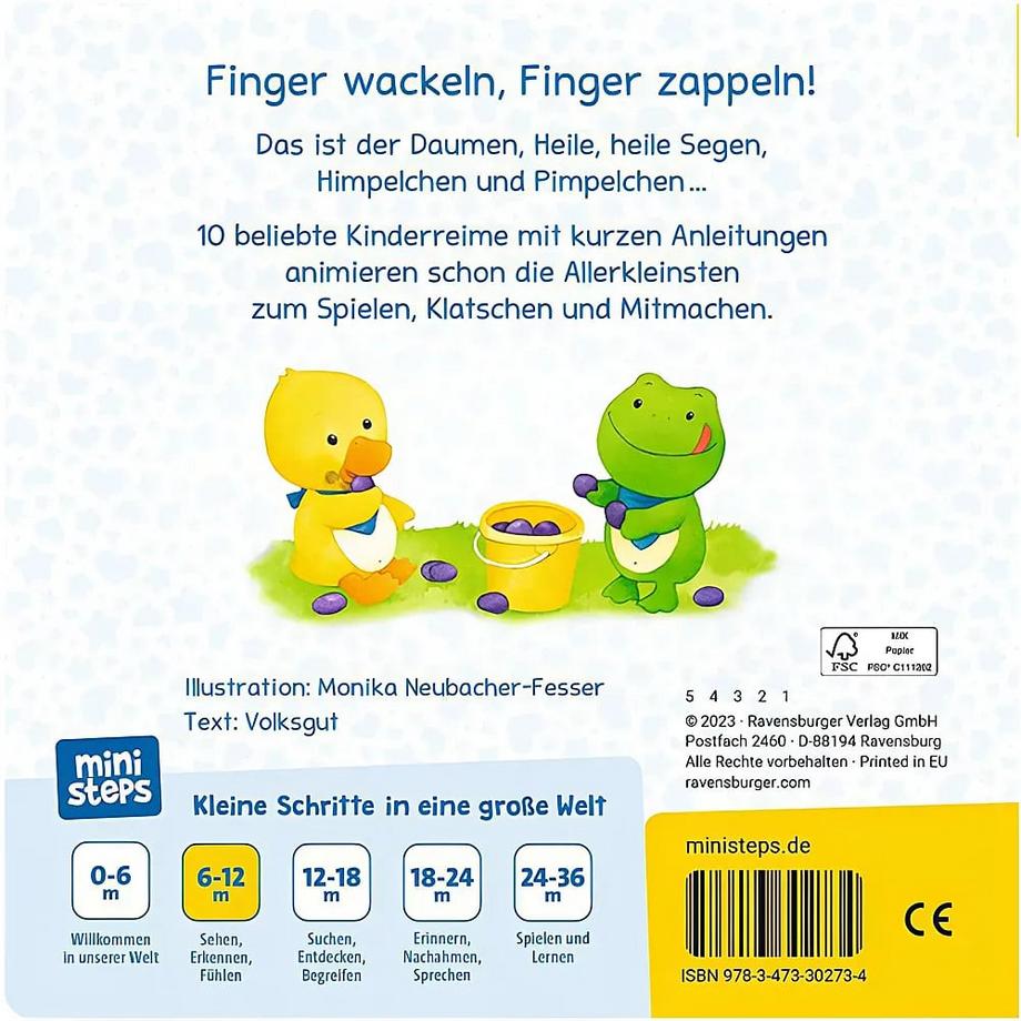 ministeps: Fingerspiele für Klitzekleine Volksgut; Neubacher-Fesser, Monika (Illustrationen) Gebundene Ausgabe 
