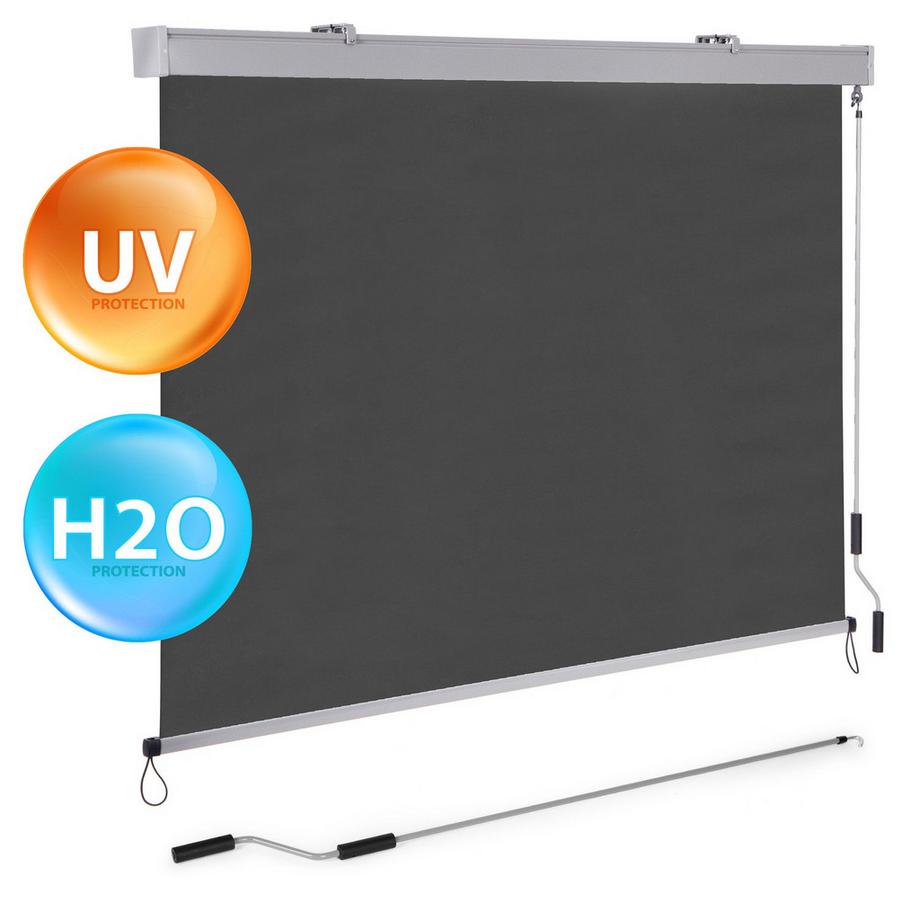 Vertikale Rollmarkise mit Kurbel, Balkon, Terrasse, Pavillon, Beige, MultiGarden