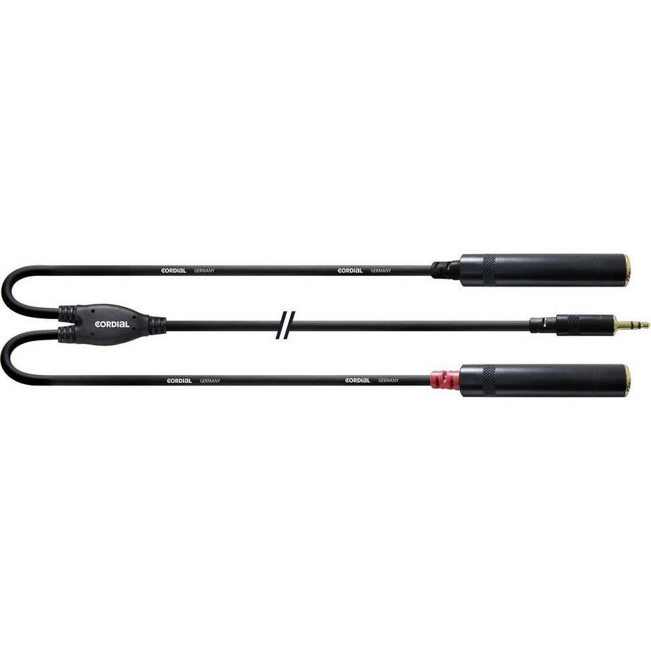 Cordial  Cordial CFY 0.3 WGG cavo audio 0,3 m 3.5mm 2 x 6.35mm Nero 