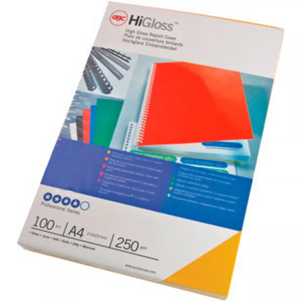 GBC HiGloss Binding Covers 250 gsm A4 White Pack 100 CE020071