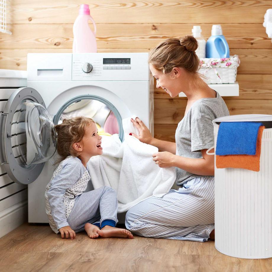 B2X Cesto portabiancheria in bambù con coperchio  