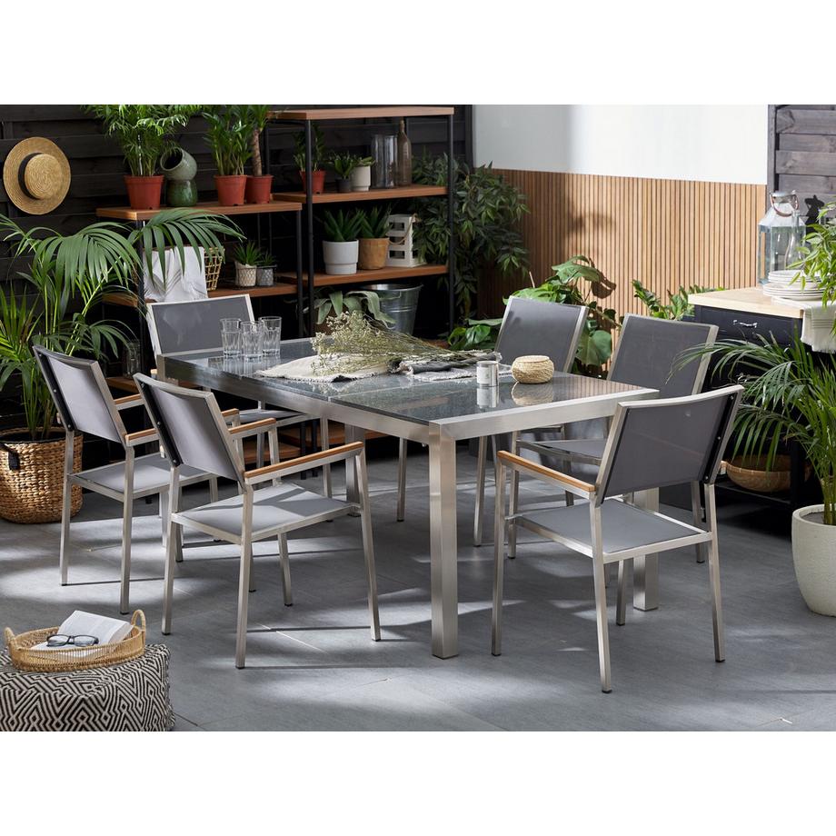 Beliani Set da pranzo per 6 persone en Granito Industriale GROSSETO  