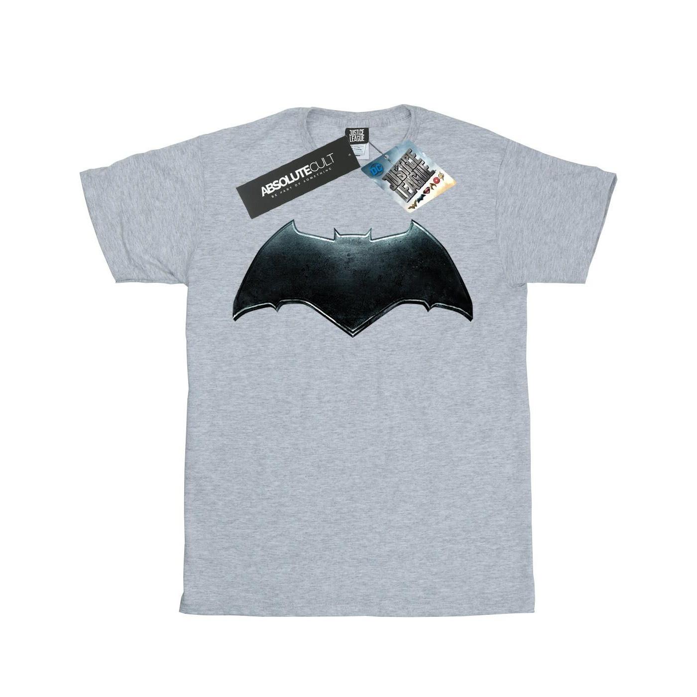 Image of Justice League Movie Batman Emblem Tshirt Mädchen Grau 140/146