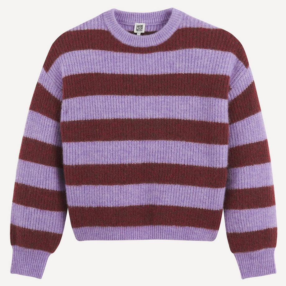 La Redoute Collections  Gestreifter Rundhals-Pullover aus rustikalem Strick 