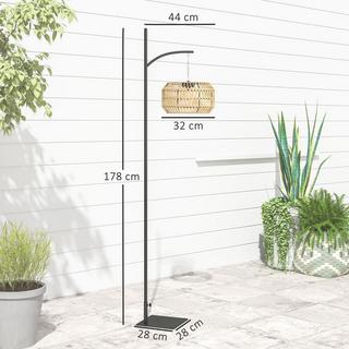 Northio Lampada da terra solare Lampade solari in rattan con sensore di luce Luce solare automatica in stile boho Lampada solare impermeabile IP44 Lampada da esterno Lanterna solare per giardino Balcone Prato esterno Aosom  