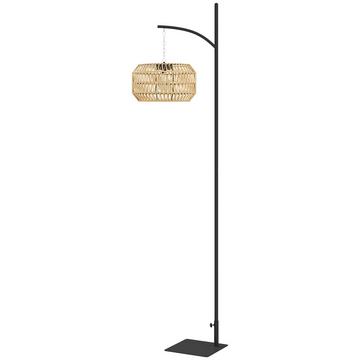 Lampada da terra solare Lampade solari in rattan con sensore di luce Luce solare automatica in stile boho Lampada solare impermeabile IP44 Lampada da esterno Lanterna solare per giardino Balcone Prato esterno Aosom