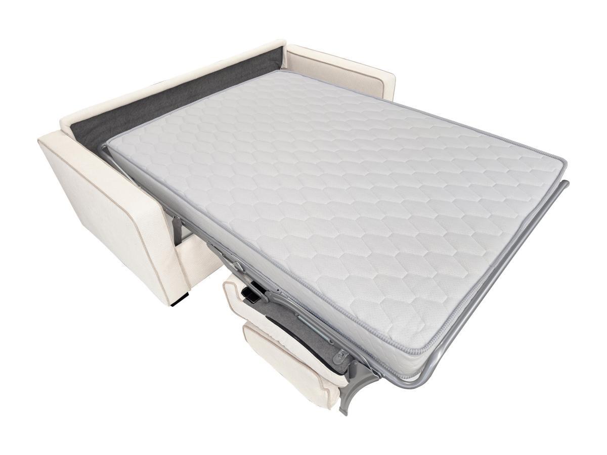 Vente-unique Canapé 3 places convertible express en tissu texturé beige avec assise à mémoire de forme matelas 22 cm FRAPALI  