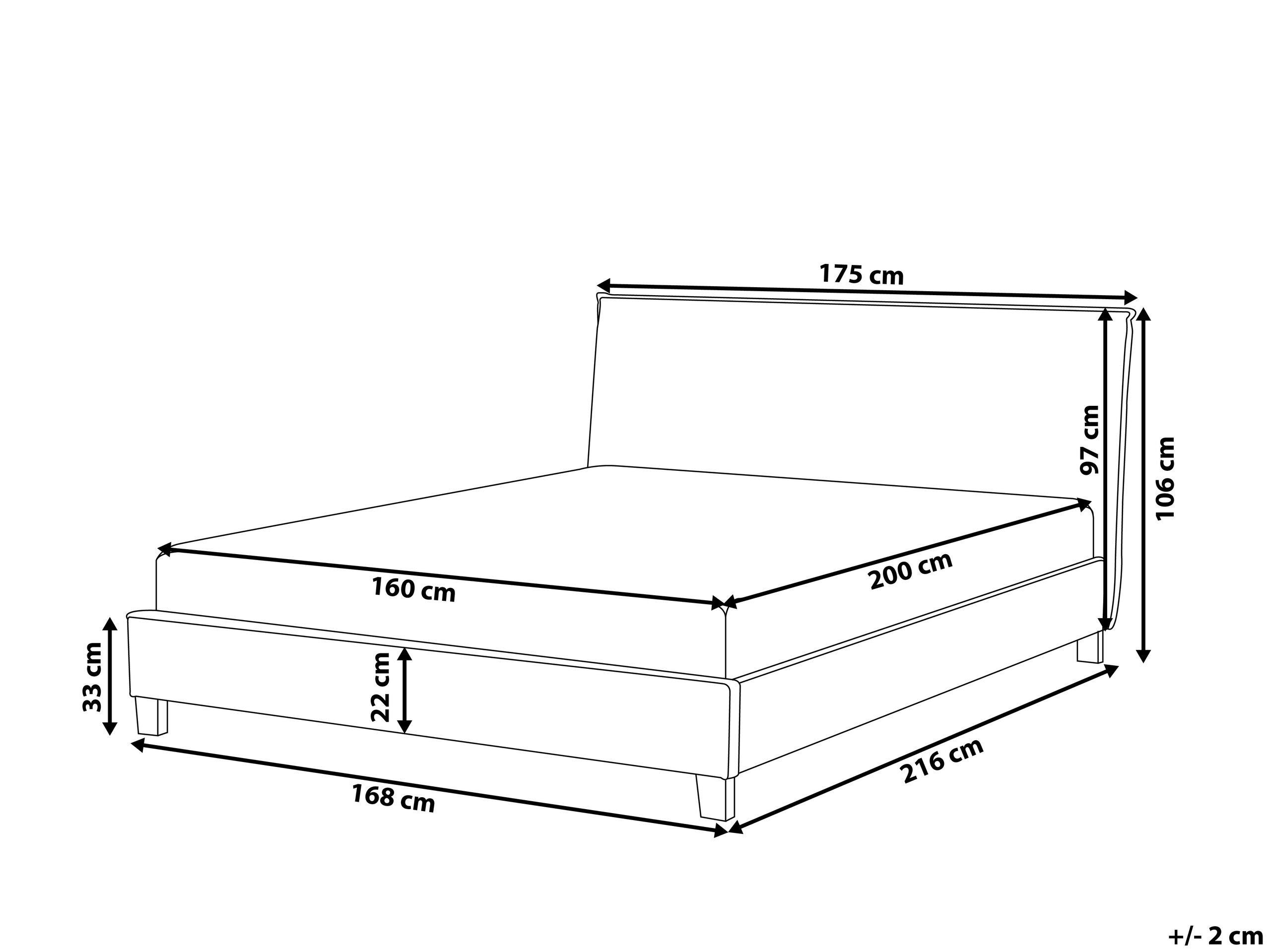 Beliani Bett mit Lattenrost aus Polyester Klassisch SENNEZ  