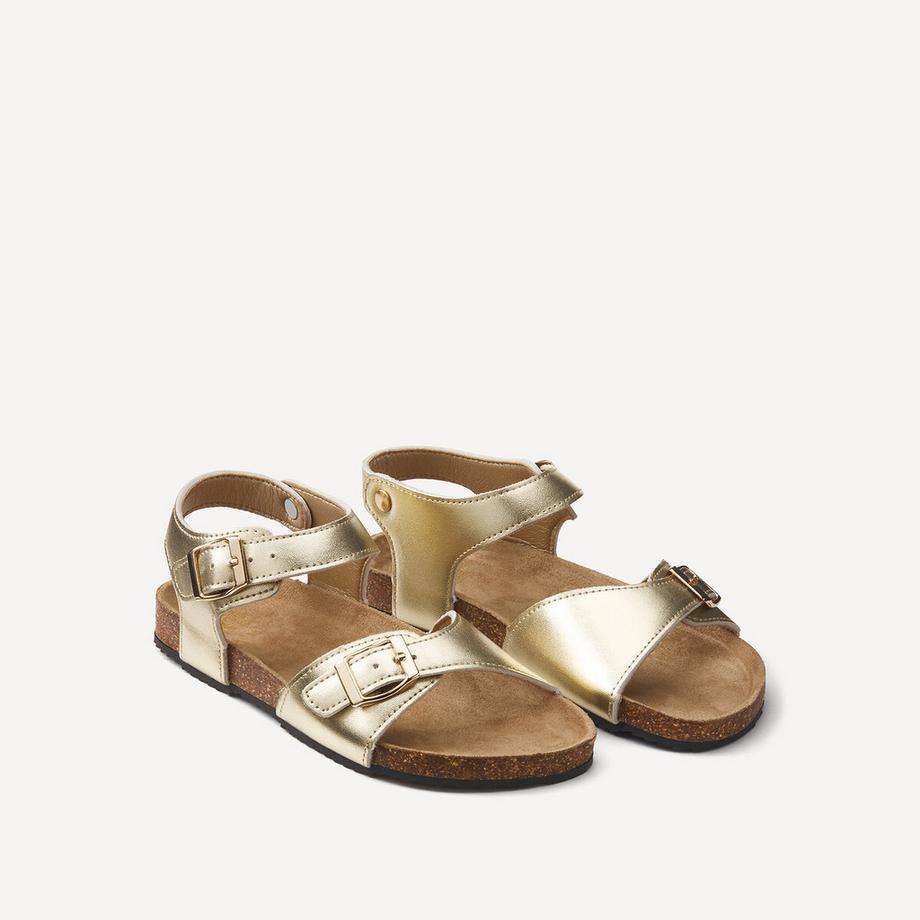 Sandales métallisées à double boucle