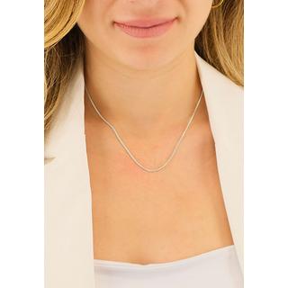 MUAU Schmuck  Collier rond gourmette or blanc 750, 1.6mm, 50cm 