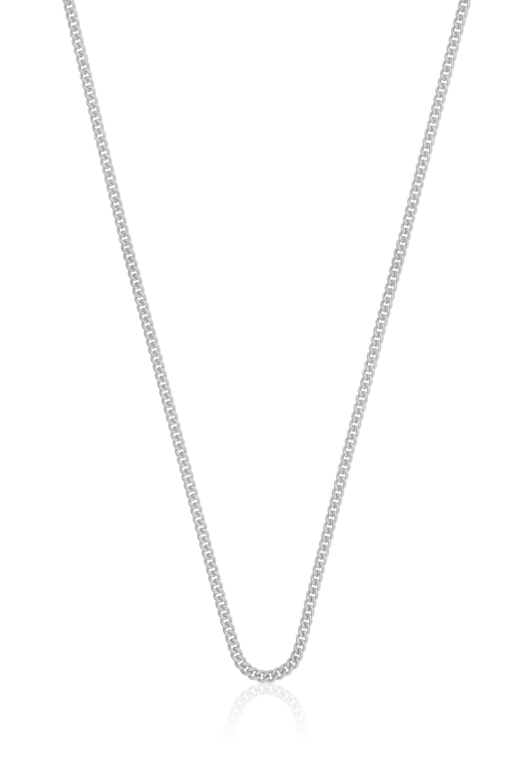 MUAU Schmuck  Collier rond gourmette or blanc 750, 1.6mm, 50cm 