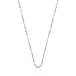 MUAU Schmuck  Collier rond gourmette or blanc 750, 1.6mm, 50cm 