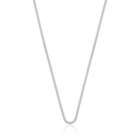 MUAU Schmuck  Collier rond gourmette or blanc 750, 1.6mm, 50cm 