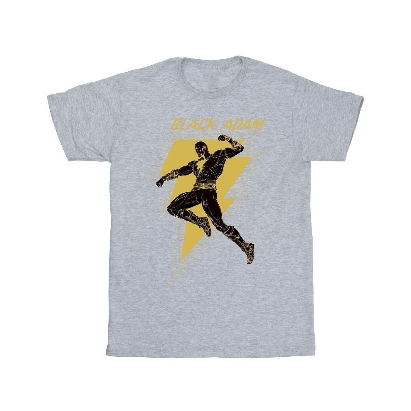 Image of Black Adam Golden Bolt Chest Tshirt Herren Grau 3XL