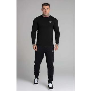 Sik Silk  Sweatpants Black Essential Cargo Jogger 