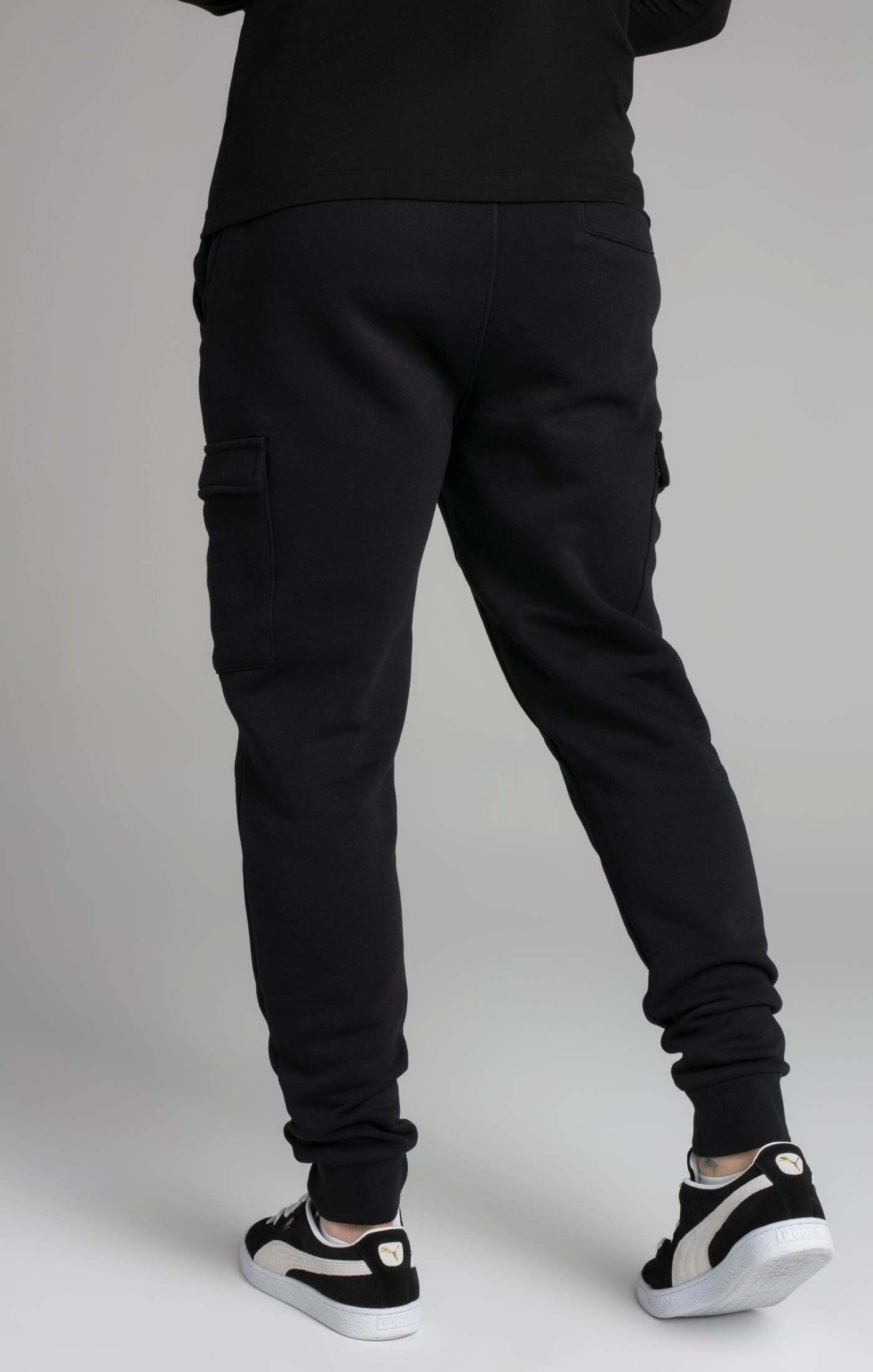 Sik Silk  Pantalon de survêtement Black Essential Cargo Jogger 