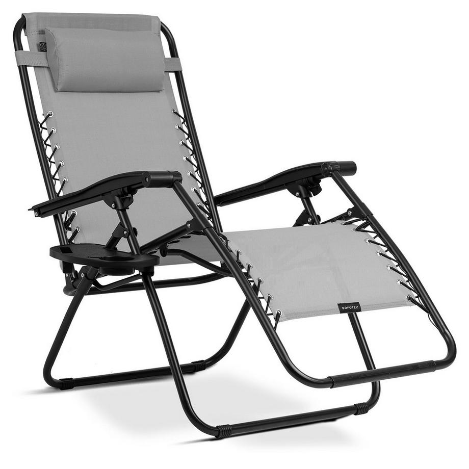 B2X Klappbare Gartenliege mit Kissen  