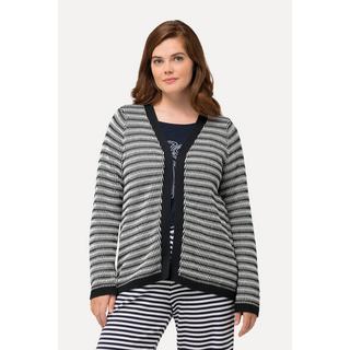 Ulla Popken  Cardigan di jacquard in cotone biologico con scollo a V 