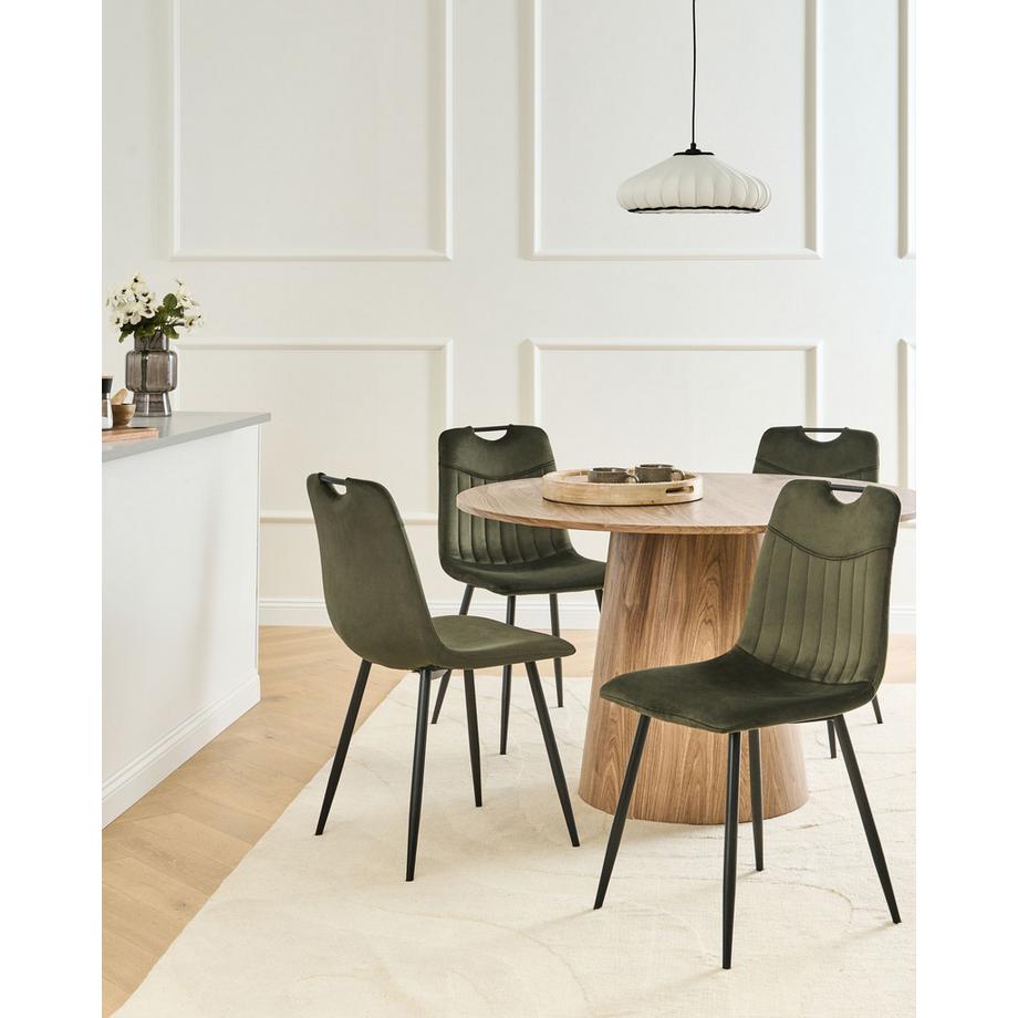 Beliani Lot de 4 chaises de salle à manger en Velours  ARGYLE  