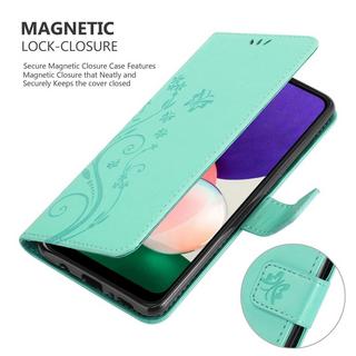 Cadorabo  Hülle für Samsung Galaxy A22 5G Blumen Design Magnetverschluss 