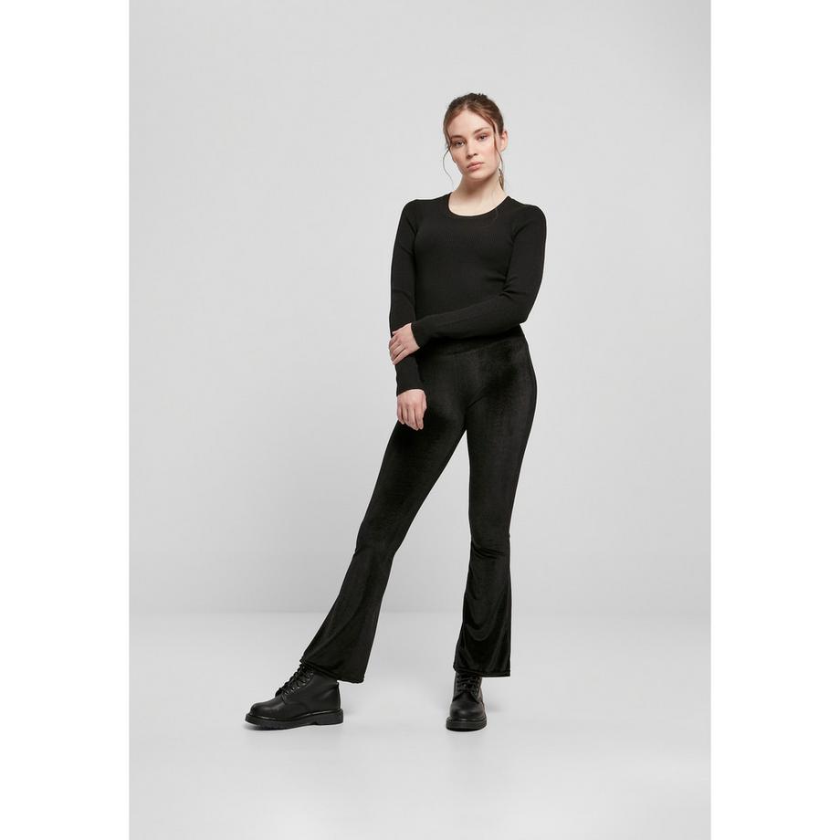 URBAN CLASSICS High Waist Velvet Bootcut Leggings  