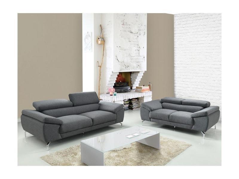 LINEA SOFA Divano 3+2 posti in tessuto Grigio GRETEL  