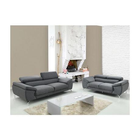 LINEA SOFA Divano 3+2 posti in tessuto Grigio GRETEL  