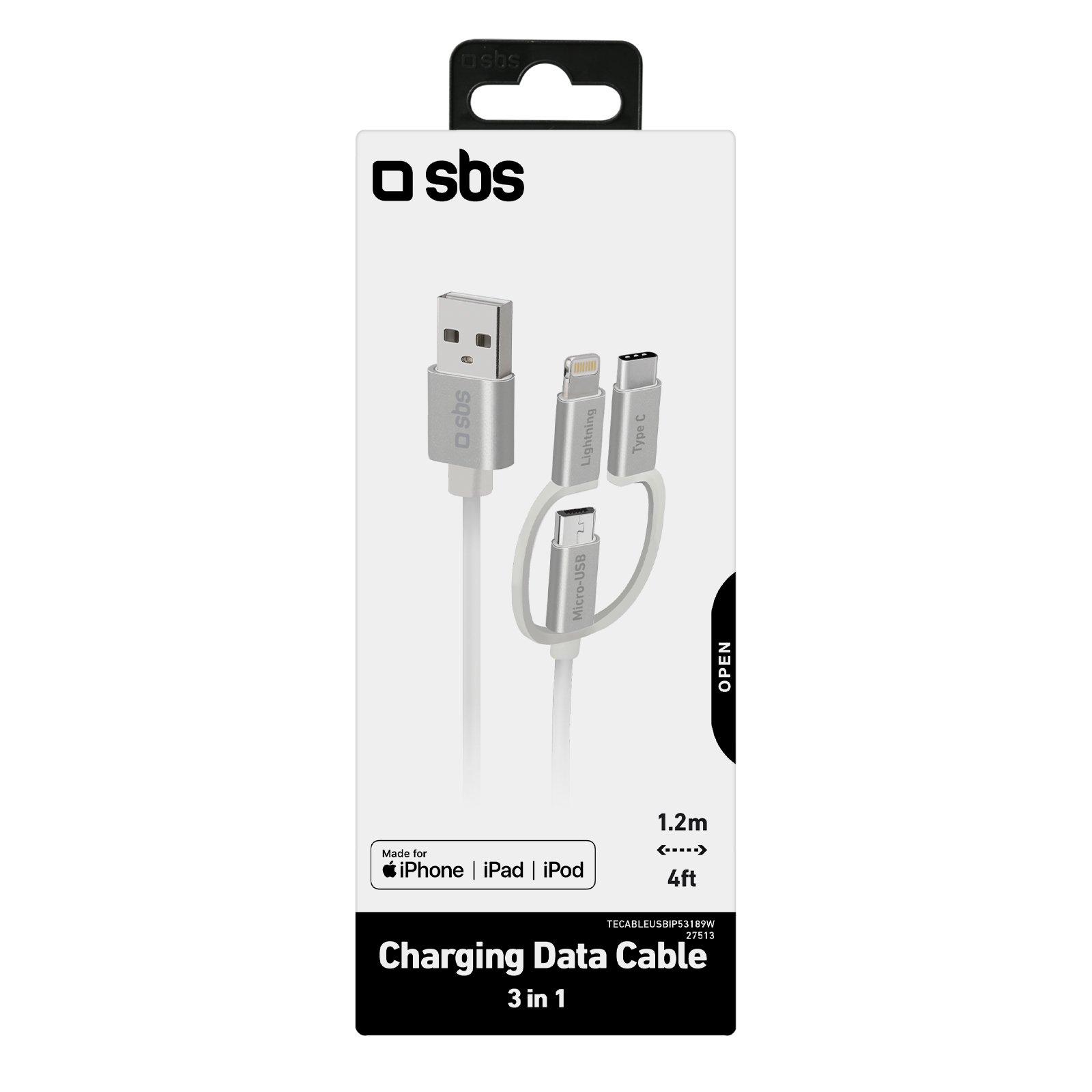 sbs mobile  3in1 Ladekabel Lightning USB-C 
