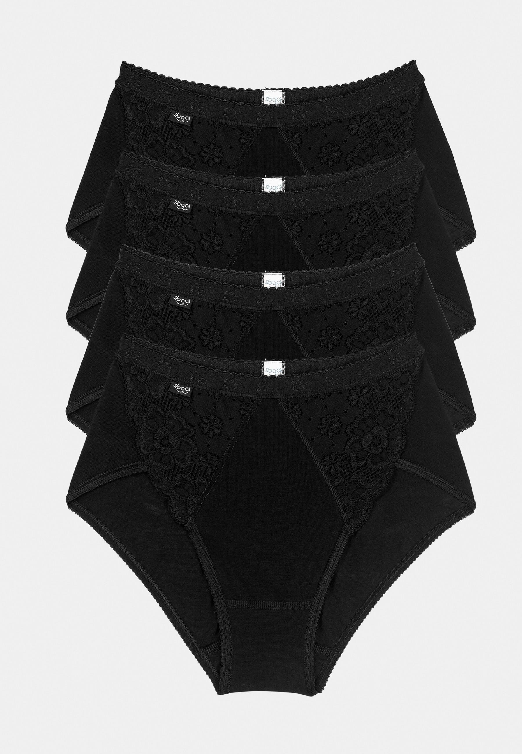 Image of 3 Schicke Midi-slips Sloggi® + 1 Gratis. Unisex Schwarz 42