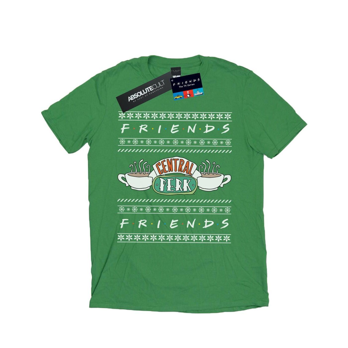 Image of Fair Isle Central Perk Tshirt Herren Grün M