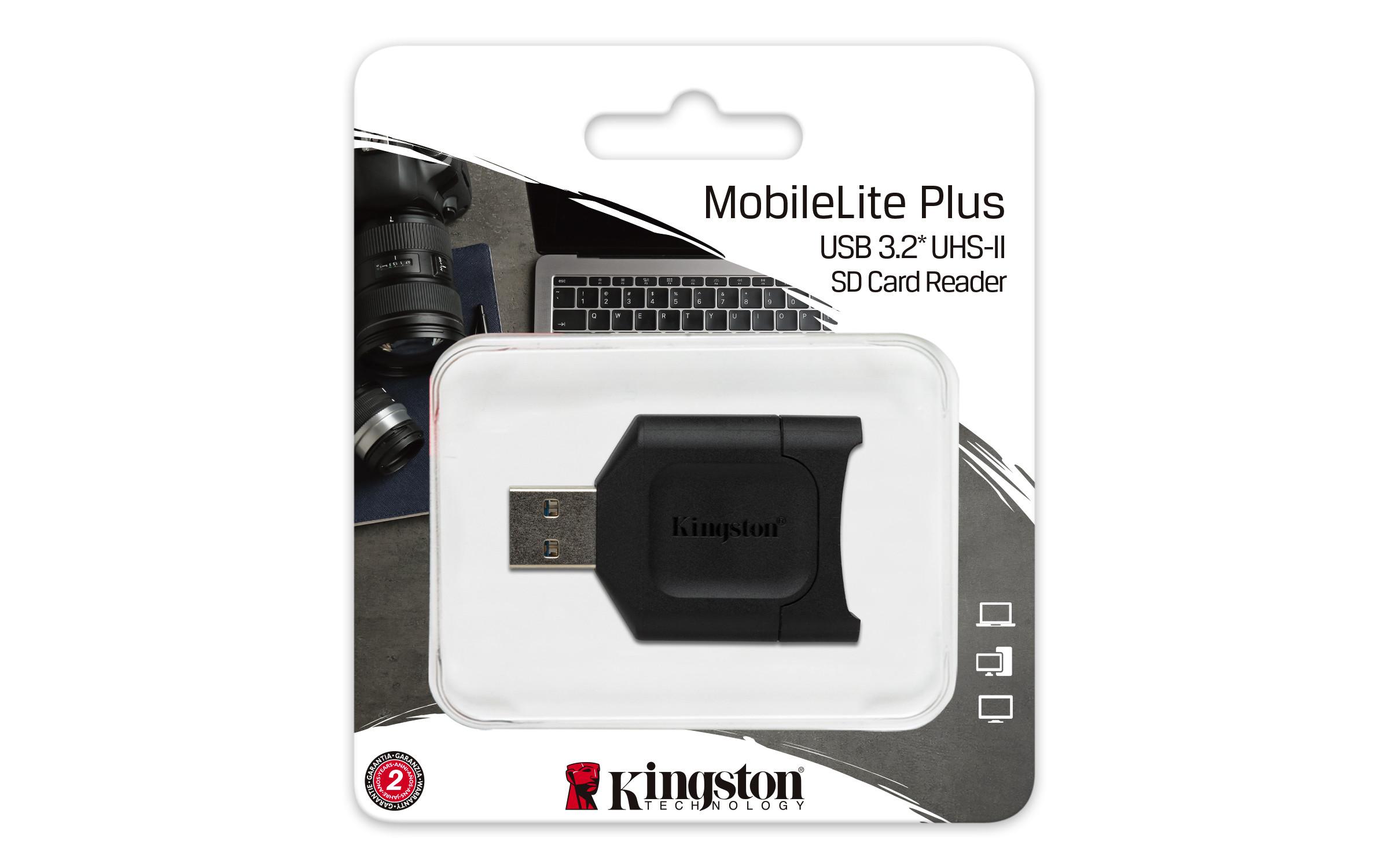 KINGSTON TECHNOLOGY  MobileLite Plus lettore di schede USB 3.2 Gen 1 (3.1 Gen 1) Type-A Nero 