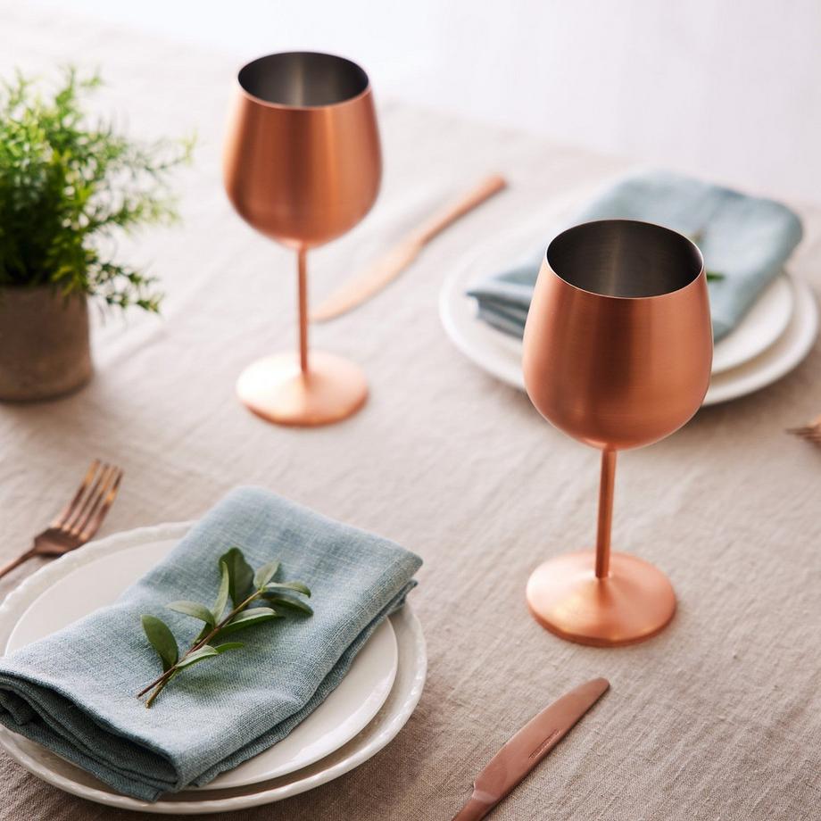 Oak & steel  Edelstahl Weingläser Rosegold matt 4er-Set 
