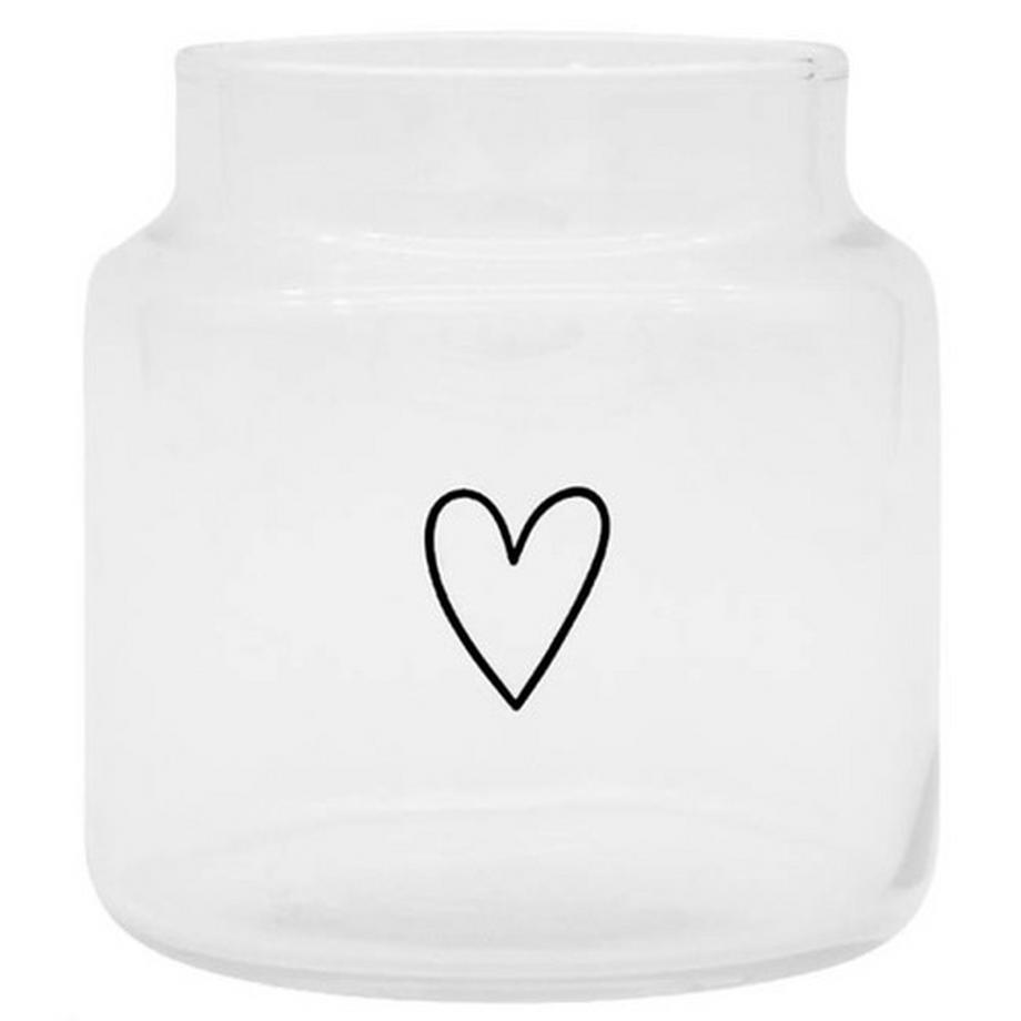 Eulenschnitt Petit vase en verre décoré cœur  