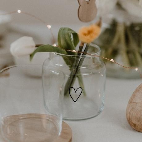 Eulenschnitt Petit vase en verre décoré cœur  