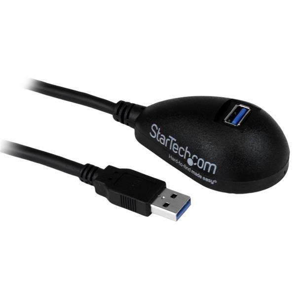 STARTECH.COM  Câble d'extension SuperSpeed USB 3.0 de 1,5m - Rallonge USB A vers A sur socle - M/F - Noir 