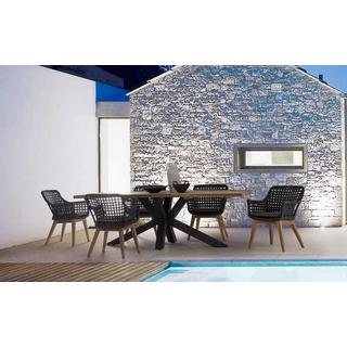 mutoni Table de jardin Ramsey 240x100 noir naturel  