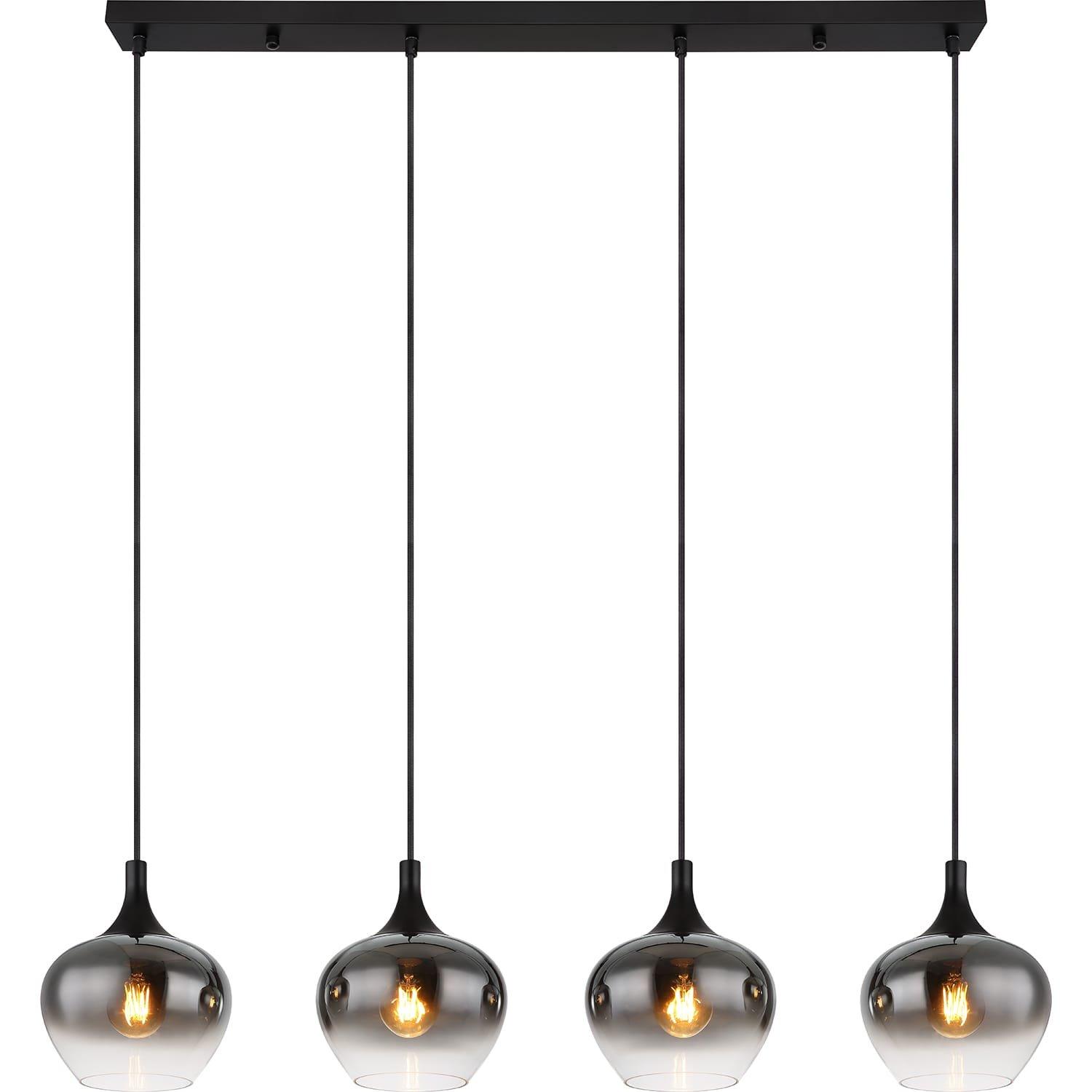 mutoni Lampe à suspension Maxy métal noir mat 4xE27  