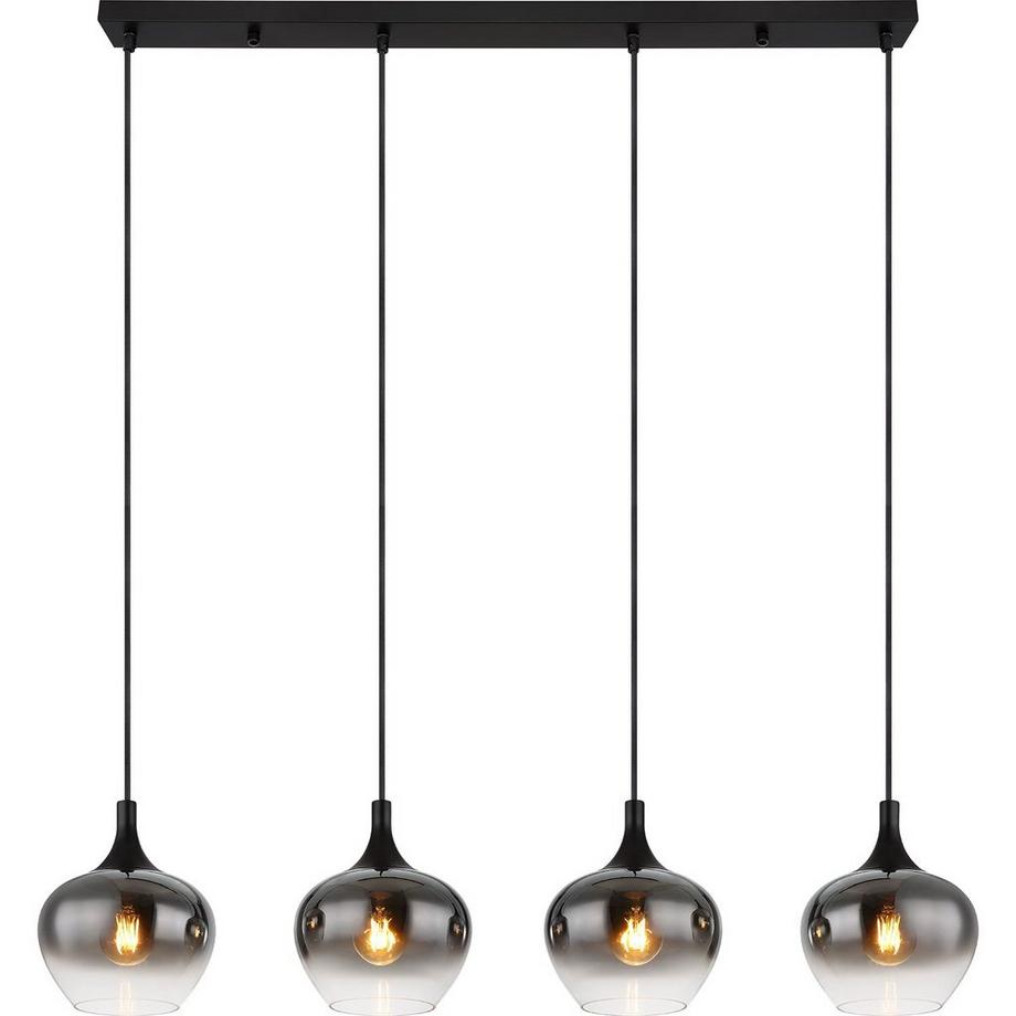 mutoni Lampe à suspension Maxy métal noir mat 4xE27  