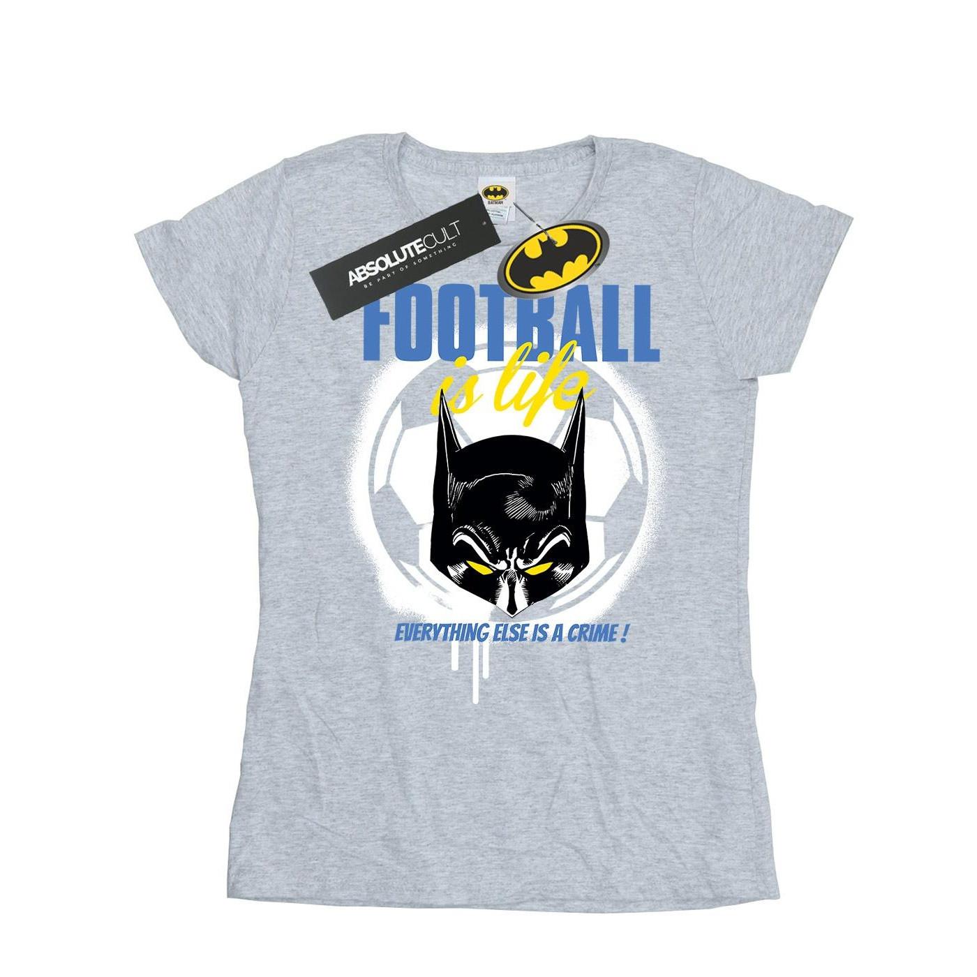 Image of Batman Football Is Life Tshirt Damen Grau M