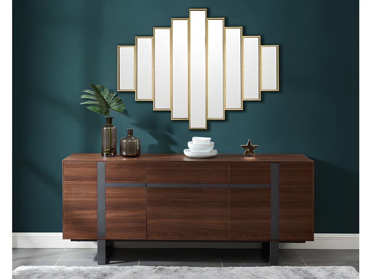 OZAIA Miroir Art Deco symétrique en métal GALICE  Doré  