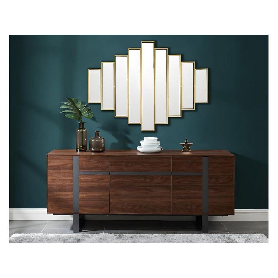 OZAIA Miroir Art Deco symétrique en métal GALICE  Doré  