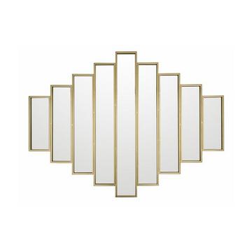 Miroir Art Deco symétrique en métal GALICE  Doré