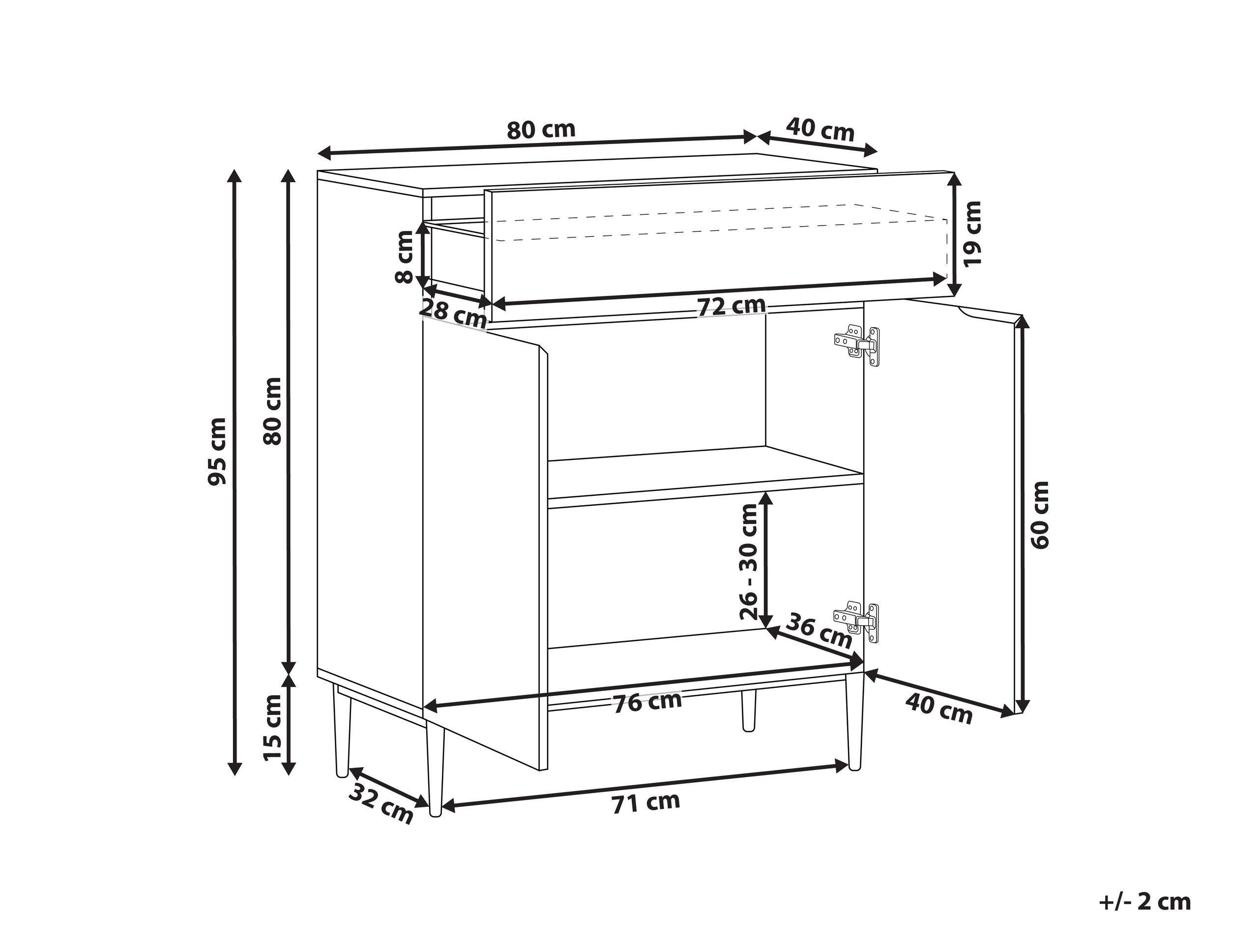Beliani Commode 2 portes en MDF Moderne BLYTHE  