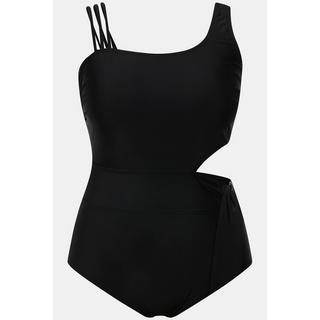 Ulla Popken  Maillot de bain color block, avec bonnets souples. Matière recyclée 